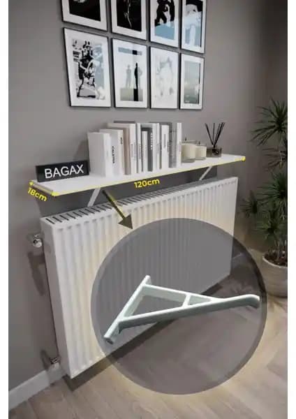 Endüstriyel ve modern tasarıma sahip duvara montajsız beyaz petek üstü uçan raf