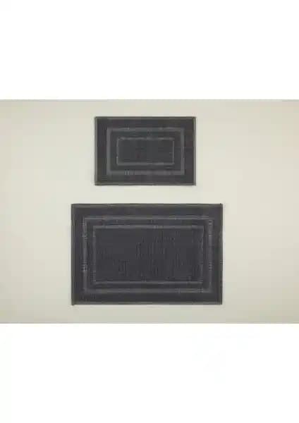 English Home Classy Frame Pamuklu Bukle Banyo Paspası Seti Şık ve Dayanıklı Modern Banyo Aksesuarı