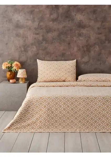 English Home Fan Çift Kişilik Hardal Nevresim Takımı Modern ve Şık Tasarım