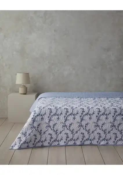 English Home Scroll Flowers Çok Amaçlı Tek Kişilik Örtü Mavi Modern ve Şık Dekorasyon Ürünü