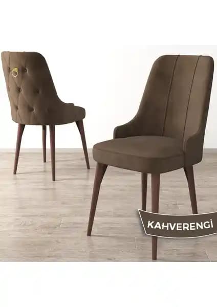 Enoa Serisi Ceviz Gürgen Ayaklı Modern ve Dayanıklı Oturma Sandalyesi