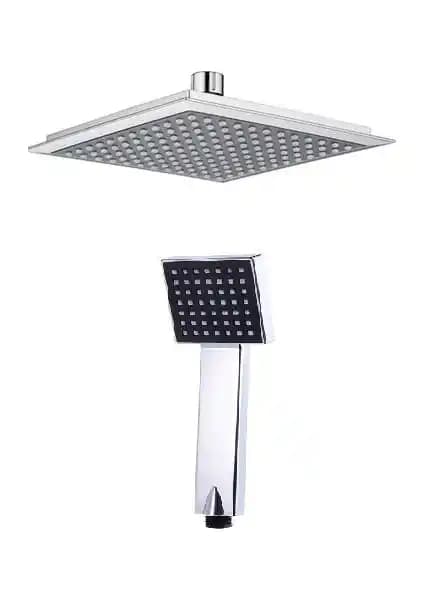 Ens Kare Tepe Duş Başlığı ve El Duşu Krom Siyah Modern Banyo Seti Özellikleri ve Kullanıcı Yorumları