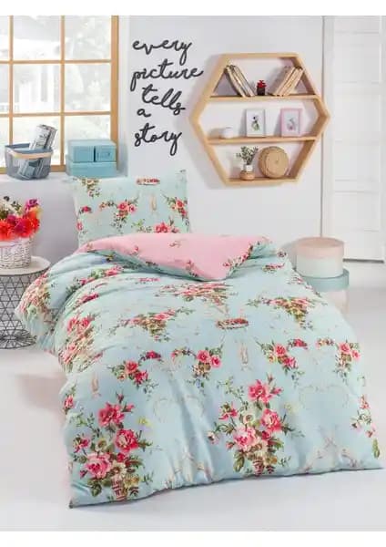 Eponj Home Junior Nevresim Seti Alanur Mint Tek Kişilik Şık ve Dayanıklı Uyku Seti