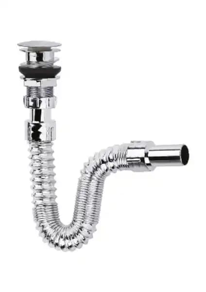 Erallar Pop-Up Krom Kaplama Körüklü Lavabo Eviye Sifon: Estetik ve Kullanışlı Tasarım