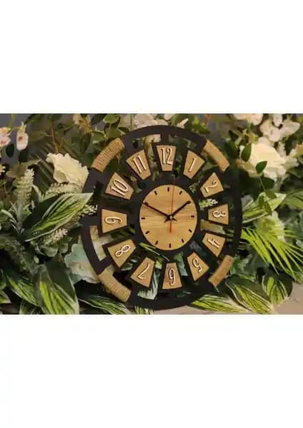 Ergeç Tasarım Dekoratif Ahşap Duvar Saati: Modern ve Rustik Tarzda Şık Dekoratif Parça
