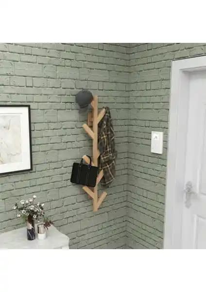 Eryatex Kayın Ağacı Duvara Monte Ahşap Elbise Askısı Dekoratif ve Dayanıklı Tasarım
