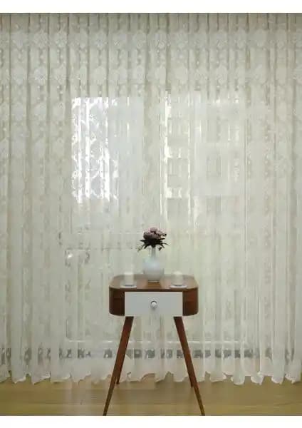 Esse Home Ekru Damaks Örme Tül Perde: Modern ve Şık Tasarım ile Fonksiyonellik