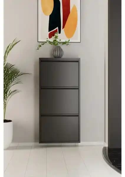 EVDEMO 3 Kapaklı Metal Ayakkabılık Modern ve Dayanıklı Tasarım Özellikleriyle