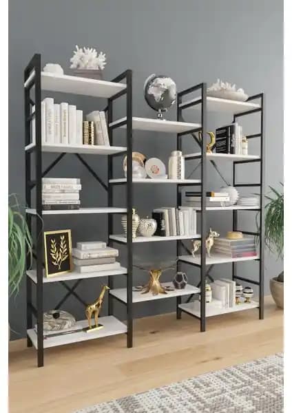 EVDEMO Oertha Beyaz Kitaplık Modern Tasarım ve Dayanıklılık Özellikleri