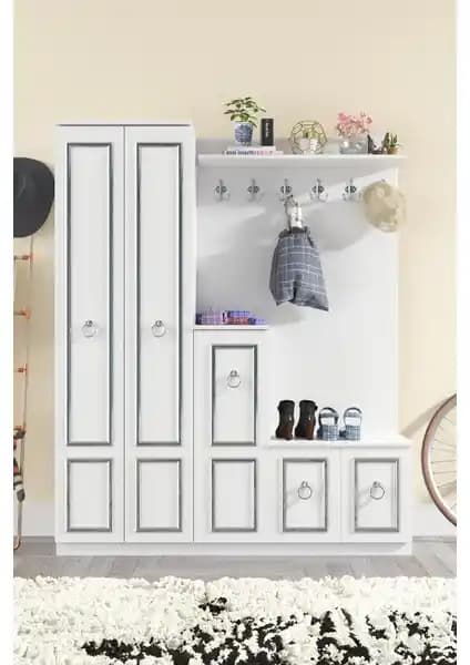 EVDEMO Silver Dalyan Portmanto Sağlıklı Malzemelerle Şık ve Fonksiyonel Tasarım