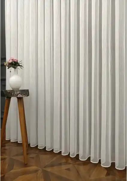 Evdepo Ekstraforlu Pilesiz Tül Perde Modern ve Kullanıma Hazır Tasarım