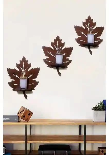 Evdeucuz 3'lü Ahşap Duvar Süsü Rafı ile Modern ve Şık Dekorasyon Çözümü