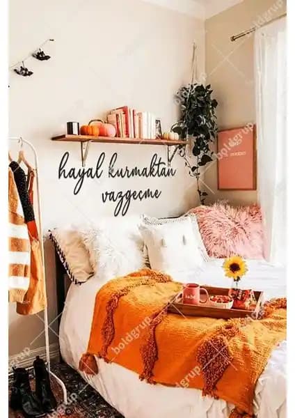 Evdeucuz Evde Ucuz Hayal Kurmadan Vazgeçme Duvar Yazısı Tablo Modern Tasarım