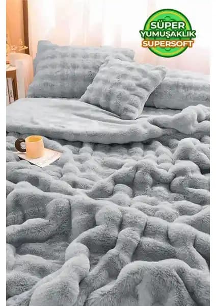 Evlen Home Collection Kürk Yatak Örtüsü: Modern Tasarım ve Yüksek Kalite ile Konforlu Uyku Deneyimi