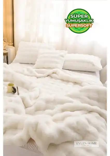 Evlen Home Collection Kürk Yorgan: Şık ve Konforlu Çift Kişilik Yatak Seti