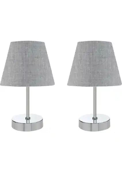 Evlight Metal Ayaklı 2'li Abajur Masa Lambası Modern ve Şık Tasarımıyla Salonlara Zarif Dokunuş