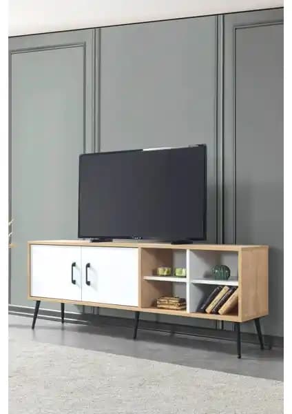 EVMO Home 3611 Şile Metal Ayaklı ve Metal Kulplu 160 cm Modern TV Ünitesi