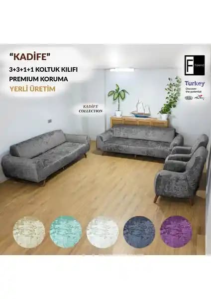 Faiend Kadife Lastikli Kanepe Örtüsü: Estetik ve Koruma Sunan Modern Tasarım