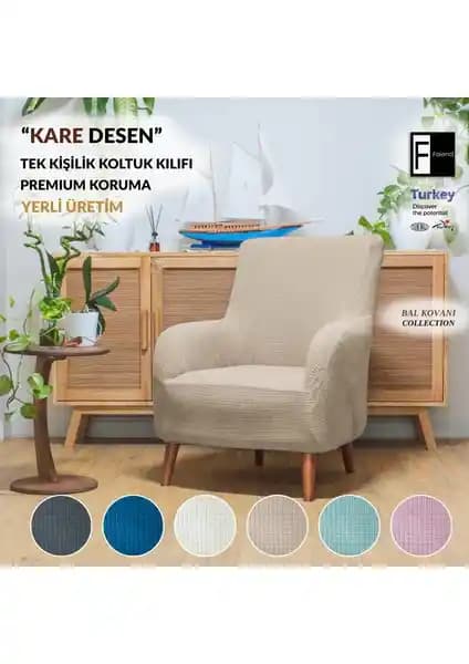 Faiend Vizon Likrali Esnek Tek Kişilik Koltuk Örtüsü Modern Dekorasyon İçin Uygun