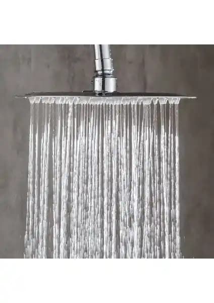 Fause Tepe Kare Slim Duş Başlığı Paslanmaz Çelik Modern Tasarım ve Dayanıklılık