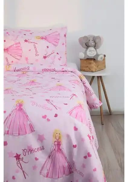 Favora Prenses Desen Pamuklu Ranforce Tek Kişilik Nevresim Seti Pembe Renkli Tasarım ve Konfor