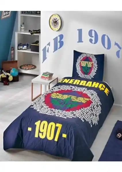 Fenerbahçe Marşlı Logo Tek Kişilik Ranforce Yatak Örtüsü Yüksek Kalite ve Spor Temasıyla Öne Çıkıyor