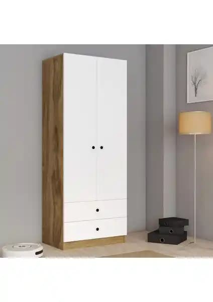 Ferniso Mobilya 2 Kapaklı ve 2 Çekmeceli Modern Gardrop ile Ev Dekorasyonunuza Şıklık Katın