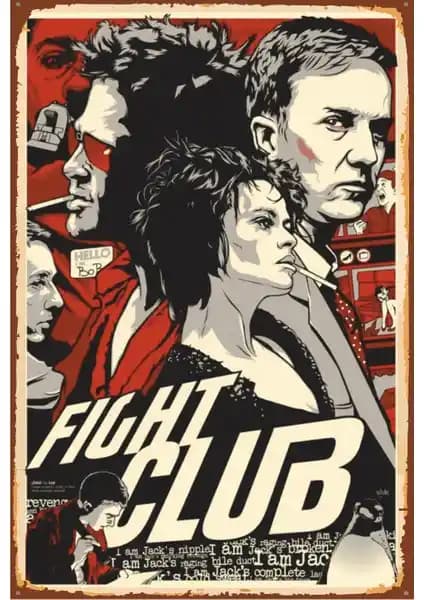Fight Club Temalı Retro Ahşap Poster Dekorasyon İçin Uygun ve Şık Seçenekler