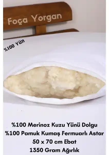 Foçatex %100 Doğal Merinos Kuzu Yünü Dolgulu Kokusuz Yün Yastık Ürün İncelemesi ve Özellikleri