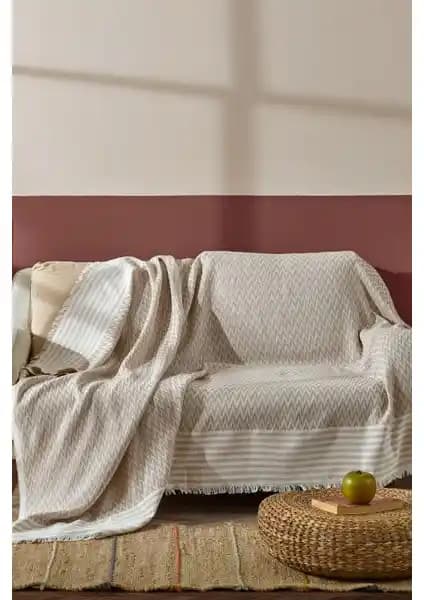 Fushia Trio Natural Keten Koltuk Örtüsü: Şık ve Dayanıklı Ev Dekorasyonu Çözümü