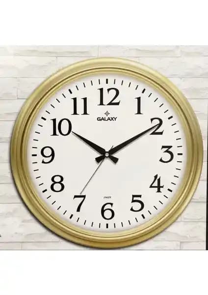 Galaxy 1962-A Premium Büyük Ofis ve Ev İçin Altın Renk Duvar Saati 46 cm Çapında Şık Tasarım