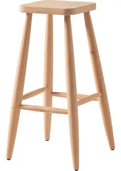 Geppetto Ahşap Yüksek Kare Bar Tabure Sandalye Modern ve Dayanıklı Tasarım Özellikleri