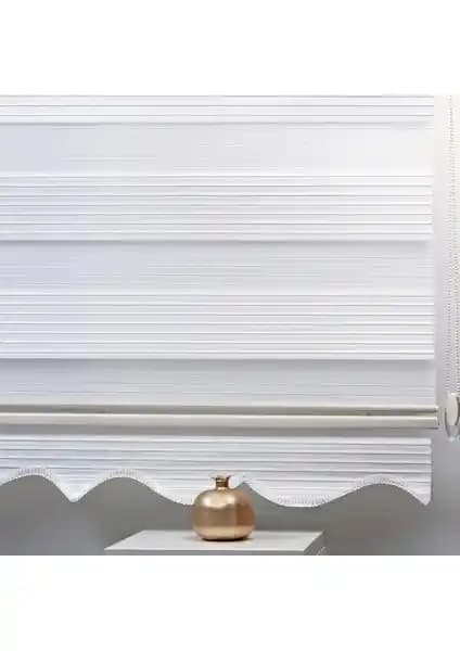 Givayo Stor Pliseli Beyaz Stor Zebra Perde Etek Dilimli Modern İç Mekan Dekorasyonu