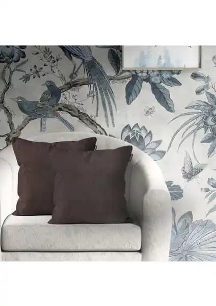 Goccia 2'li Kadife Dokulu Kırlent Kılıfı Acı Kahve Modern ve Dayanıklı Tasarım