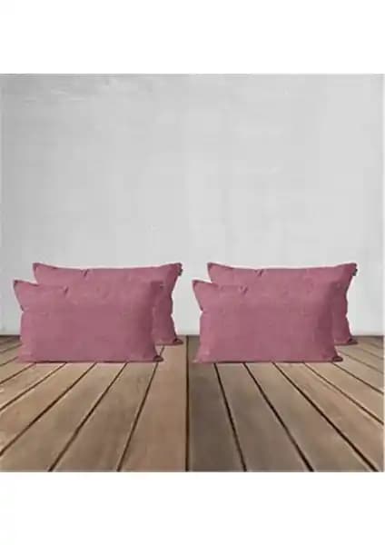 Goccia 4'lü Kadife Dokulu Kırlent Kılıfı Gül Kurusu Şıklık ve Konfor Sunar