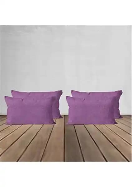 Goccia 4'lü Kadife Dokulu Mor Kırlent Kılıfı ile Şıklık ve Konforu Yakalayın