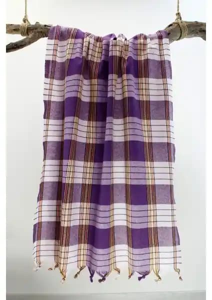 GOLDRİSE Bedinn Peştemal Klasik Mor: Çok Amaçlı ve Şık Türk Hamamı Tekstili