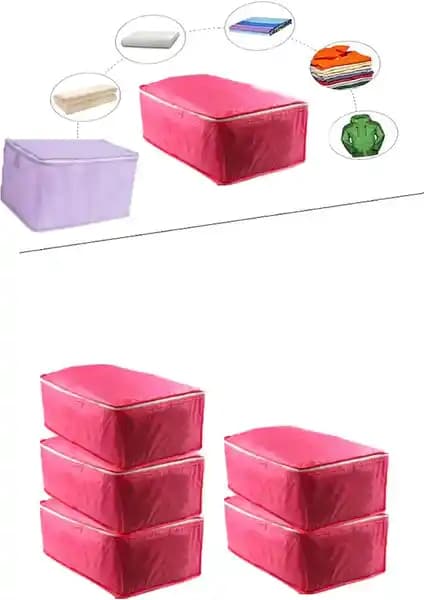 Göznuru Gri 6'lı Hurç Seti Baza ve Çekyat Altı Depolama Çözümü