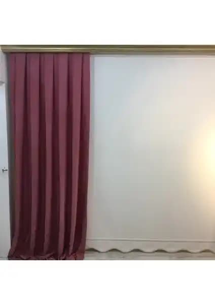 Gül Kurusu Renkli Taç Pileli Fon Perde Modern ve Dayanıklı Tasarım