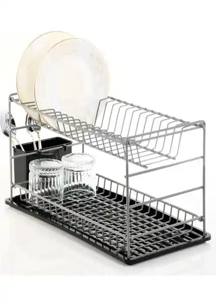 Hagen Paslanmaz İki Katlı Tabaklık: Dayanıklı ve Şık Mutfak Düzenleyici Çözüm