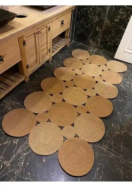 Halımax Milda Jüt Hasırlı El Örgü Kilim: Modern ve Dayanıklı Doğal Dekorasyon Seçeneği