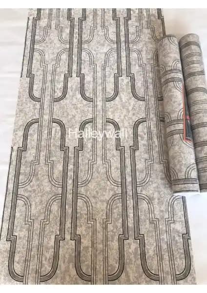 Halleywall 2446 Gri Desenli 3D Duvar Kağıdı Modern ve Şık Mekân Dekorasyonu İçin Uygun