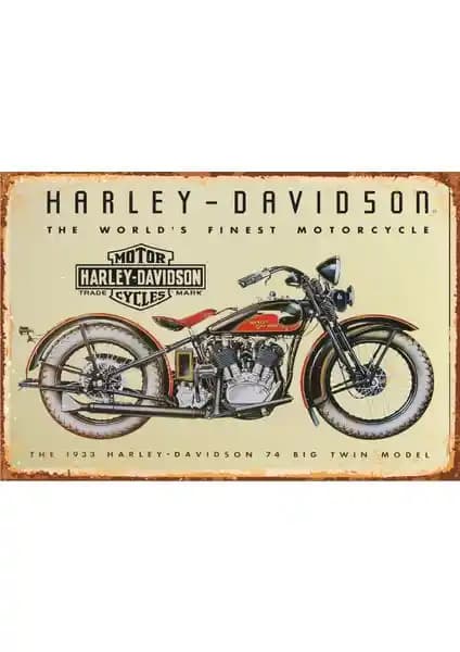 Harley Davidson Retro Vintage Ahşap Poster - Şık ve Dayanıklı Duvar Dekoru