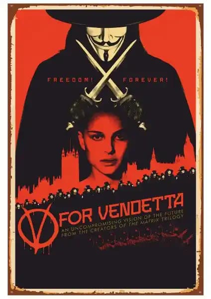 Hayat Poster For Vendetta Retro Vintage Ahşap Poster Dekoratif ve Dayanıklı Tasarım