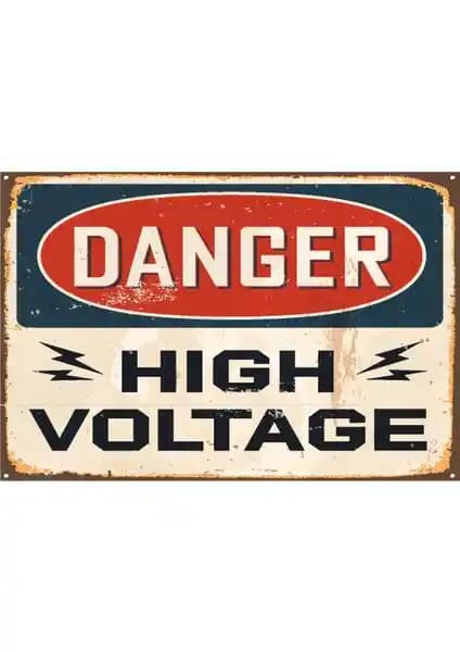 Hayat Poster Tehlikeli Yüksek Voltaj Uyarı Levhası Retro Tasarım ve Dayanıklılık Özelliğiyle