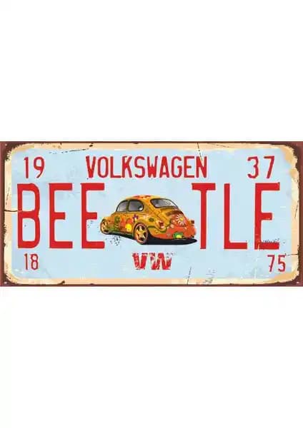 Hayat Poster Vosvos Mini Retro Ahşap Poster Dekorasyon ve Tasarım İçin Uygun