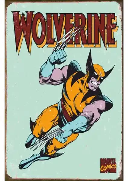 Hayat Poster Wolverine Marvel Retro Vintage Ahşap Duvar Süsü 20x30 cm Dekorasyon Parçası