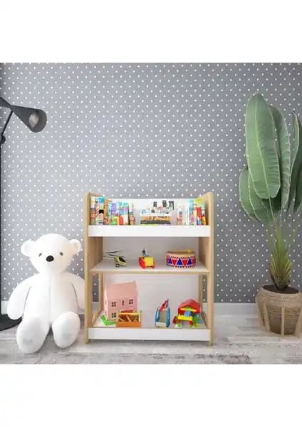 HelloBaby Minera Martı Çok Amaçlı Montessori Oyuncak Toplama ve Kitaplık Ünitesi