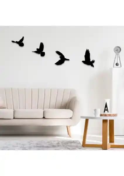 Hellove Dekoratif Ahşap Kuş Süsü Modern ve Şık Duvar Dekorasyonu İçin Uygun