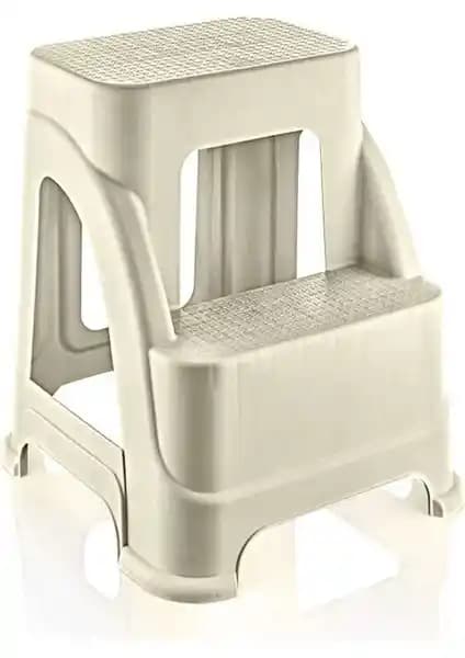 Hobby Life Merdivo Büyük Boy 2 Basamaklı Merdiven Tabure Krem Renkli Pratik Çözüm
